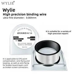 تصویر محصول سیم جامپر فوق‌العاده نازک WYLIE مدل BGA 0.004mm – مخصوص تعمیر PCB و CPU موبایل  - فروشگاه فون پارتس