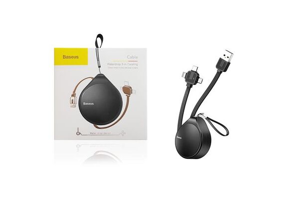 تصویر محصول کابل تبدیل USB به microUSB / USB-C / لایتنینگ باسئوس مدل CAMLT- EP01, رنگ: مشکی تصویر شماره 2 , - فروشگاه فون پارتس