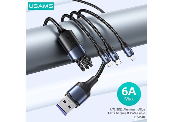 تصویر محصول کابل تبدیل USB به microUSB / USB-C / لایتنینگ یوسمز مدل U71 تصویر شماره 6 , - فروشگاه فون پارتس