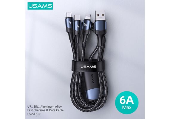 تصویر محصول کابل تبدیل USB به microUSB / USB-C / لایتنینگ یوسمز مدل U71 تصویر شماره 3 , - فروشگاه فون پارتس