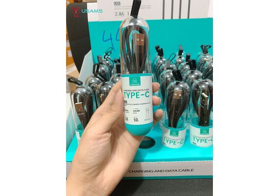 کابل شارژ و دیتای یوسمز مدل U55, نوع سوکت: تایپ سی, رنگ: مشکی, 3 image