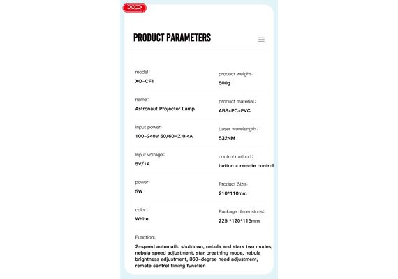 تصویر محصول لامپ پروژکتور XO مدل CF1 تصویر شماره 8 , - فروشگاه فون پارتس