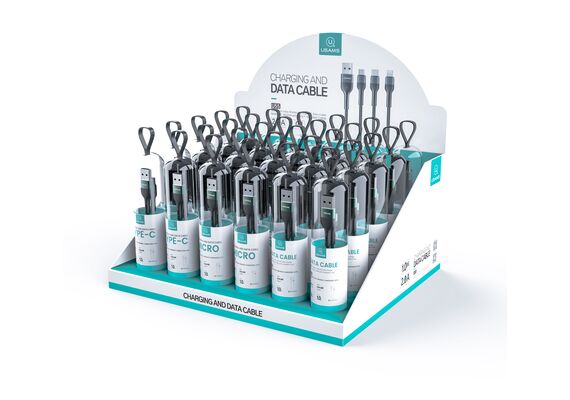 کابل شارژ و دیتای یوسمز مدل U55, نوع سوکت: تایپ سی, رنگ: مشکی, 8 image