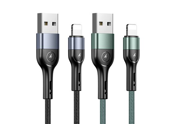 کابل شارژ و دیتای یوسمز مدل U55, نوع سوکت: لایتنینگ, رنگ: مشکی