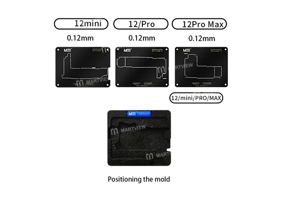 تصویر محصول ماژولهای آپکرید مجموعه شابلون مگنتی طبقات ماانت, میزان ضخامت: 0.12  میلی متر, لیست ماژول ها: آیفون سری 12 , رنگ: مشکی  - فروشگاه فون پارتس