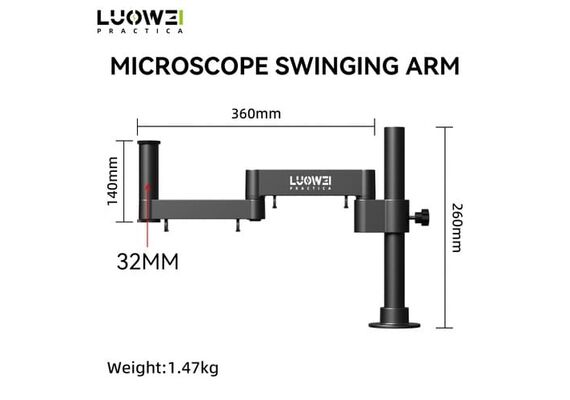 تصویر محصول بازوی چرخشی میکروسکوپ LUOWEI مدل LW-017  - فروشگاه فون پارتس