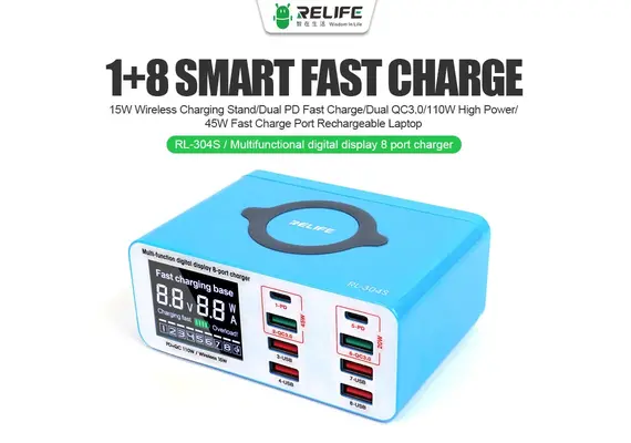 تصویر محصول مولتی شارژر Relife مدل RL-304S  - فروشگاه فون پارتس