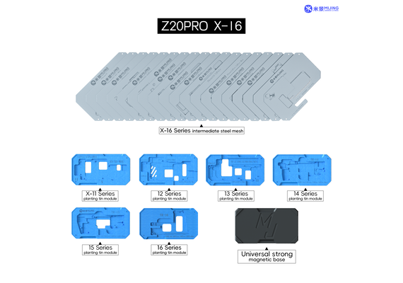 تصویر محصول شابلون مگنتی طبقات میجینگ مدل Z20PRO (پشتیبانی از X تا 16 پرومکس)  - فروشگاه فون پارتس