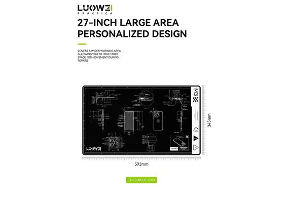 تصویر محصول صفحه کار چندمنظوره ضد حرارت LUOWEI مدل LW-M3 تصویر شماره 2 , - فروشگاه فون پارتس