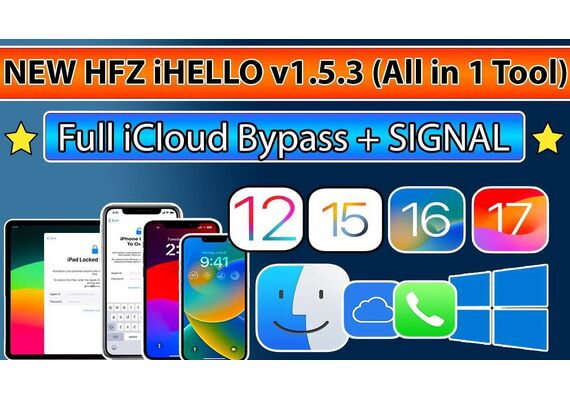 تصویر محصول بایپس ایکلود با آنتن - سرویس  HFZ iHello Premium, مدل دستگاه: آیفون 8  - فروشگاه فون پارتس