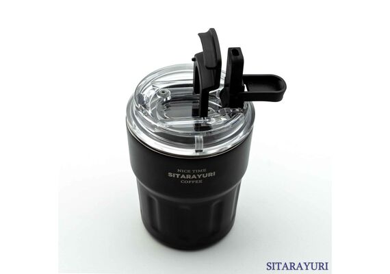 تصویر محصول تراول ماگ SITARAYURI نی دار و آسان نوش, حجم: 290, رنگ: مشکی تصویر شماره 2 , - فروشگاه فون پارتس