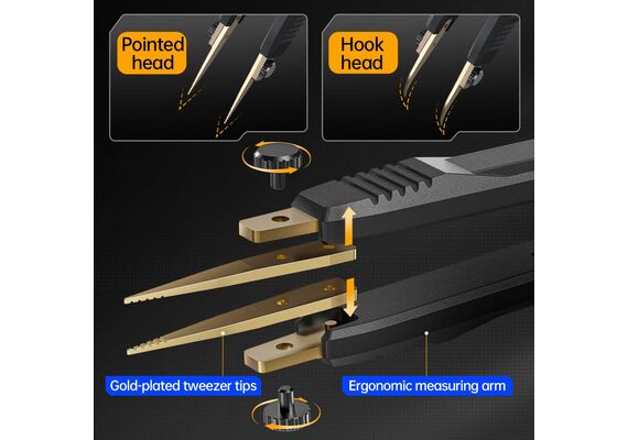 تستر حرفه‌ای مقاومت، خازن، سلف و دیود - LCR-ST1 Mini Smart Tweezer