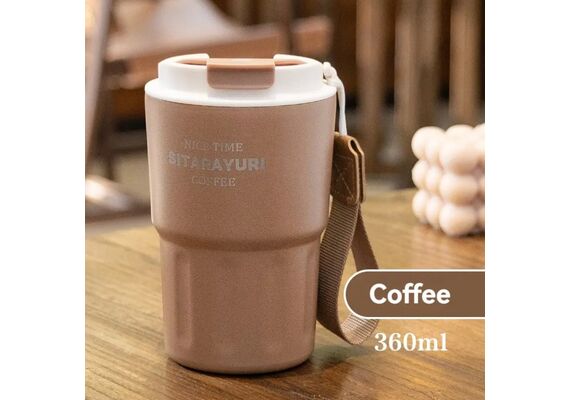 تصویر محصول تراول ماگ SITARAYURI نی دار و آسان نوش, حجم: 360, رنگ: قهوه ای  - فروشگاه فون پارتس