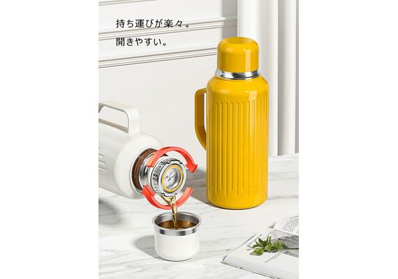 تصویر محصول فلاسک دوجداره همراه با دماسنج و لیوان, رنگ: بژ تصویر شماره 8 , - فروشگاه فون پارتس