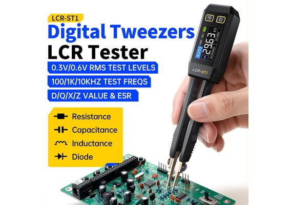 تستر حرفه‌ای مقاومت، خازن، سلف و دیود - LCR-ST1 Mini Smart Tweezer