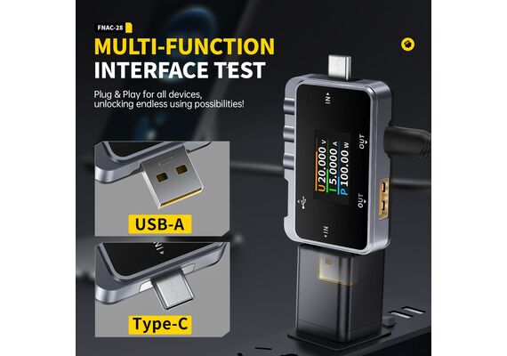 تصویر محصول تستر USB دوکاره نوع C و A فنیرسی مدل FNAC-28 تصویر شماره 3 , - فروشگاه فون پارتس
