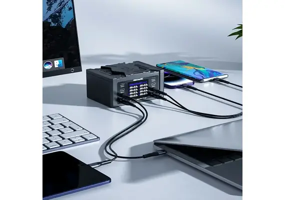 شارژر سریع Mechanic V-Power 8 Ultra با 8 پورت و نمایشگر دیجیتال