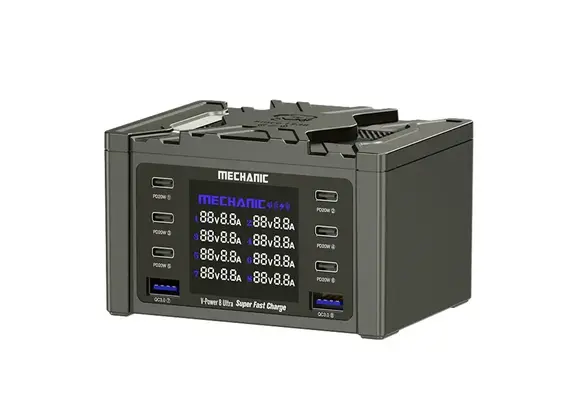 شارژر سریع Mechanic V-Power 8 Ultra با 8 پورت و نمایشگر دیجیتالشارژر سریع Mechanic V-Power 8 Ultra با 8 پورت و نمایشگر دیجیتال