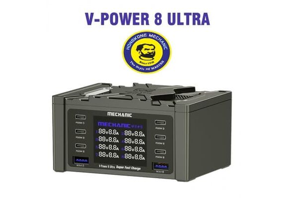 شارژر سریع Mechanic V-Power 8 Ultra با 8 پورت و نمایشگر دیجیتالشارژر سریع Mechanic V-Power 8 Ultra با 8 پورت و نمایشگر دیجیتال