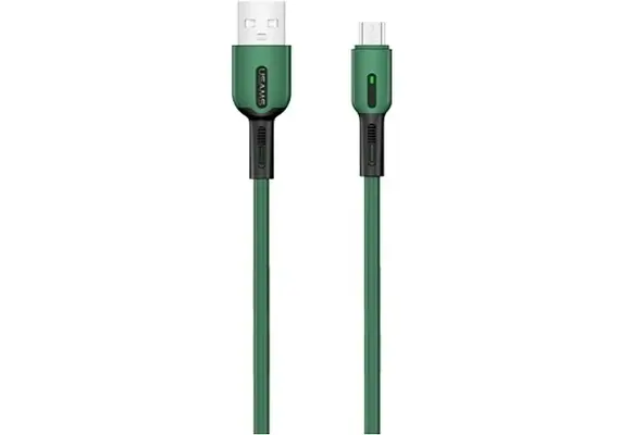 تصویر محصول کابل شارژ یوسمز مدل U51 چراغ دار, نوع سوکت: لایتنینگ, رنگ: سبز تیره  - فروشگاه فون پارتس