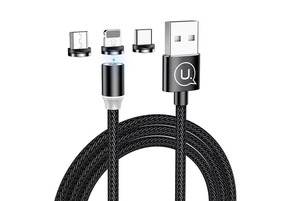 تصویر محصول کابل شارژ مغناطیسی 3در1 سری U-Sure یوسامز - 1 متری  - فروشگاه فون پارتس