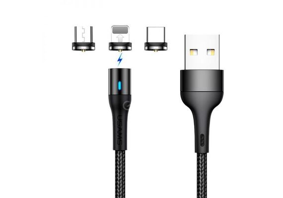 تصویر محصول کابل شارژ مغناطیسی 3در1 سری U29 یوسامز - 1 متری  - فروشگاه فون پارتس