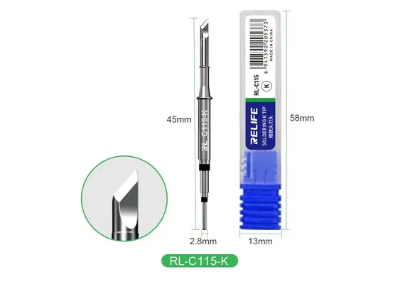 تصویر محصول نوک هویه ریلایف مدل RL-C115, نوع نوک هویه: C115-K  - فروشگاه فون پارتس