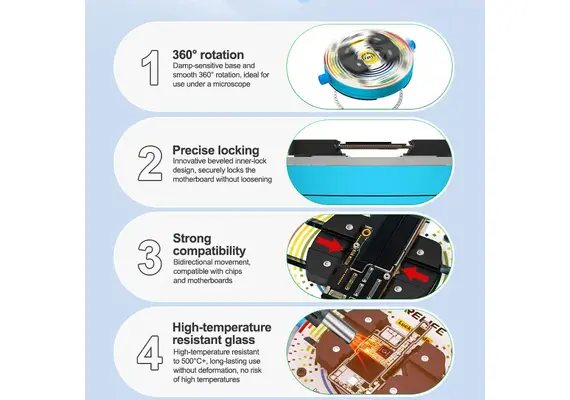 تصویر محصول نگهدارنده برد و چیپ 360 درجه ریلایف مدل RL-601Q تصویر شماره 8 , - فروشگاه فون پارتس