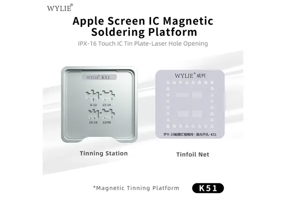 تصویر محصول شابلون مگنتی آی سی صفحه‌نمایش آیفون WYLIE مدل K51 تصویر شماره 2 , - فروشگاه فون پارتس