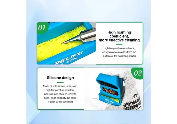 تصویر محصول تمیزکننده نوک هویه سیلیکونی ریلایف مدل RL-599C تصویر شماره 5 , - فروشگاه فون پارتس