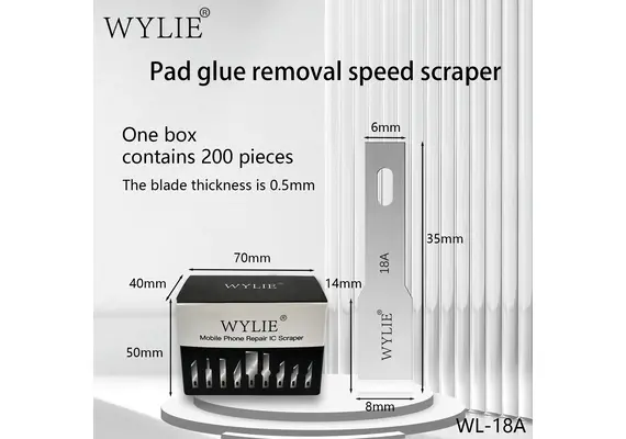 تصویر محصول ست تیغه و ابزار جداسازی چسب WYLIE مدل WL-18A (10 عددی) تصویر شماره 9 , - فروشگاه فون پارتس