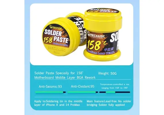 تصویر محصول خمیر قلع مکانیک, دمای ذوب: 158°, رنگ: زرد  - فروشگاه فون پارتس