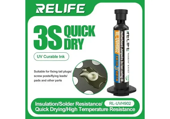 تصویر محصول چسب یو وی Relife مدل RL-UVH902, رنگ: مشکی تصویر شماره 4 , - فروشگاه فون پارتس