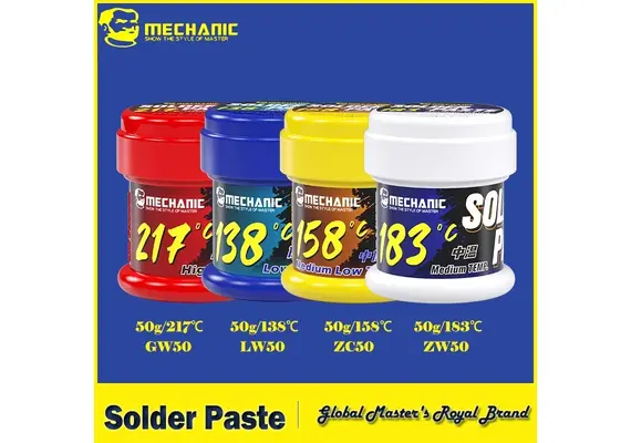 تصویر محصول خمیر قلع مکانیک, دمای ذوب: 183°, رنگ: سفید  - فروشگاه فون پارتس