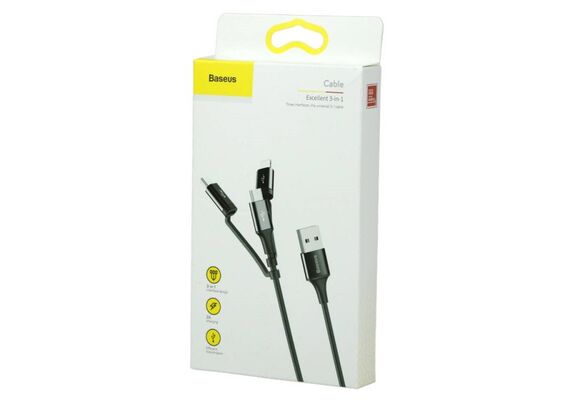 تصویر محصول کابل شارژ باسئوس اکسلنت 3در1 تصویر شماره 3 , - فروشگاه فون پارتس