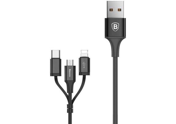 تصویر محصول کابل شارژ باسئوس اکسلنت 3در1  - فروشگاه فون پارتس