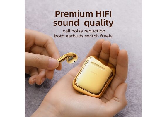 تصویر محصول هندزفری بیسیم جوی روم مدل JR-T03S, رنگ: طلائی تصویر شماره 2 , - فروشگاه فون پارتس