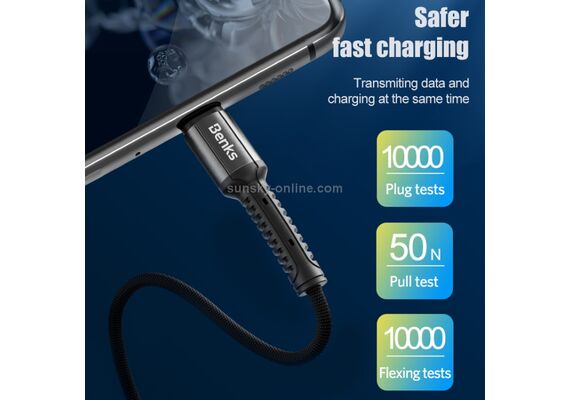 کابل شارژ و دیتای بنکس, نوع سوکت: تایپ سی, رنگ: مشکی, 4 image