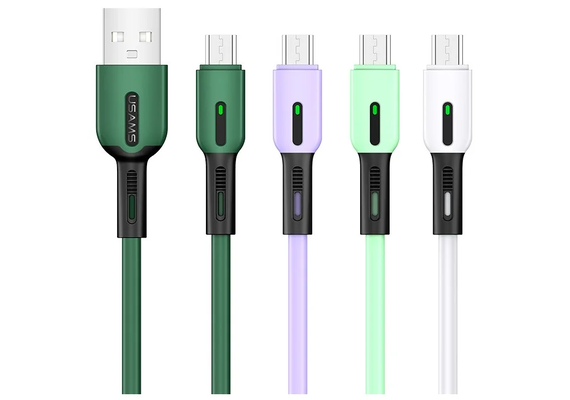 تصویر محصول کابل شارژ یوسمز مدل U51 چراغ دار, نوع سوکت: تایپ سی, رنگ: سفید  - فروشگاه فون پارتس