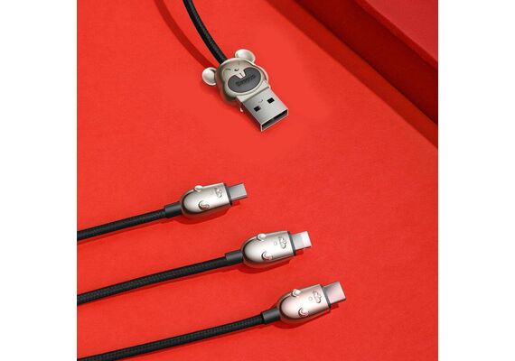 تصویر محصول کابل شارژ USB به USB-C / microUSB / لایتنینگ باسئوس مدل CAMLT-MU01 طول 1.2 متر تصویر شماره 4 , - فروشگاه فون پارتس