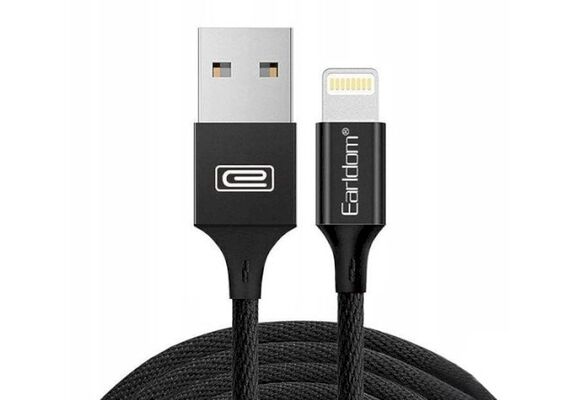 تصویر محصول کابل شارژ ارلدام مدل EC-015, نوع سوکت: لایتنینگ, رنگ: مشکی  - فروشگاه فون پارتس