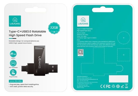 تصویر محصول فلش مموری یوسمز US-ZB198, رنگ: خاکستری, ظرفیت ذخیره سازی: 32 تصویر شماره 3 , - فروشگاه فون پارتس