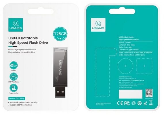 تصویر محصول فلش مموری یوسمز US-ZB195, رنگ: خاکستری, ظرفیت ذخیره سازی: 128 تصویر شماره 3 , - فروشگاه فون پارتس