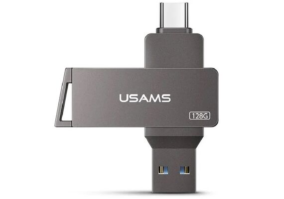 تصویر محصول فلش مموری یوسمز US-ZB198, رنگ: خاکستری, ظرفیت ذخیره سازی: 128  - فروشگاه فون پارتس