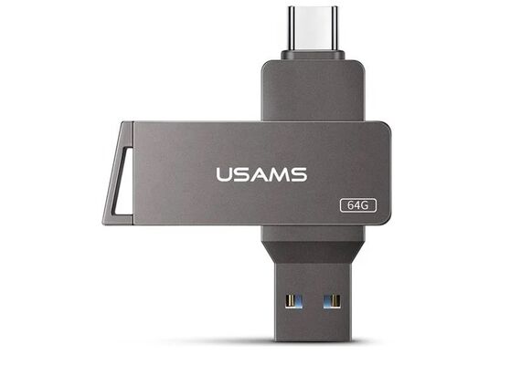 تصویر محصول فلش مموری یوسمز US-ZB198, رنگ: خاکستری, ظرفیت ذخیره سازی: 64  - فروشگاه فون پارتس
