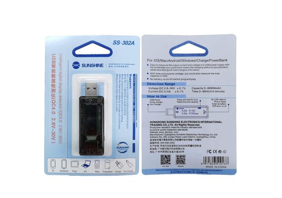 تصویر محصول تستر USB سانشاین مدل SS-302A تصویر شماره 4 , - فروشگاه فون پارتس