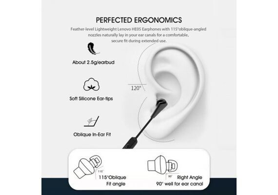 تصویر محصول هندزفری بلوتوثی لنوو مدل HE01, رنگ: مشکی تصویر شماره 2 , - فروشگاه فون پارتس