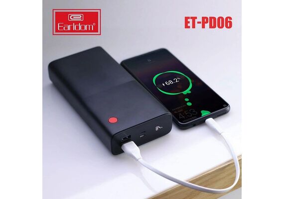 تصویر محصول شارژ همراه ارلدام مدل ET-PD06, رنگ: سفید تصویر شماره 2 , - فروشگاه فون پارتس