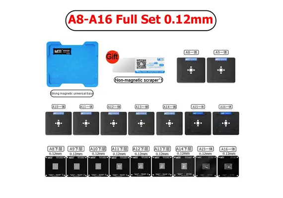 تصویر محصول مجموعه شابلون مگنتی سی پی یو ماانت مخصوص اپل A8 الی A18 پرو  - فروشگاه فون پارتس