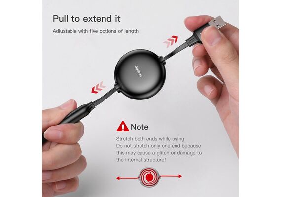 تصویر محصول کابل تبدیل USB به USB-C/microUSB/لایتنینگ باسئوس مدل CAMLT-ZY طول 1.2 متر, رنگ: مشکی تصویر شماره 5 , - فروشگاه فون پارتس